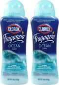 Clorox Fraganzia Laundry Scent Booster Crystals in Ocean Scent - Scented In-Wash Freshener Beads for Fresh, Clean, Great Smelling Clothes and Linens, 18 Oz - 2 Pack