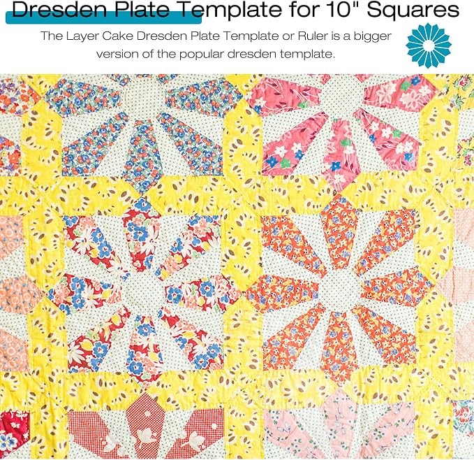 5 Pcs Acrylic Quilting Template Ruler 10 Inch Dresden Plate Template - Image 4