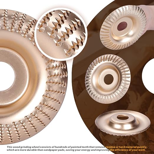 BLEKOO 5PC Angle Grinder Wood Carving Disc Set, 5/8" Arbor, Wood Shaper & Stump - Image 5