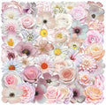 50Pcs Pink Flower Stickers for Kid Cartoon Aesthetic Sticker Bag Waterproof by Unknown