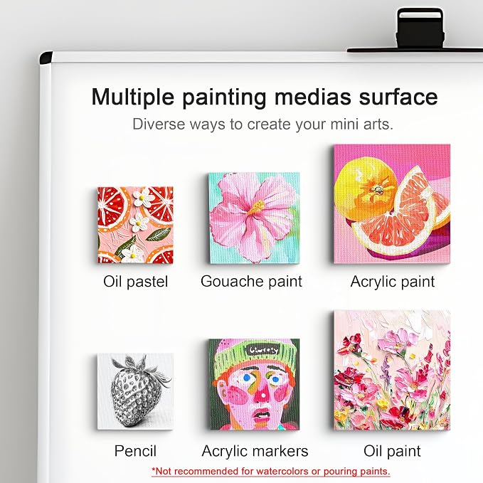 AUREUO Mini Magnetic Canvas Panel 3x3 Inch / 24 Pack - Image 5