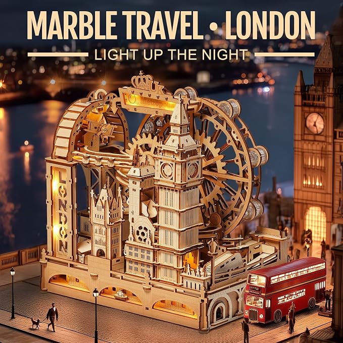 ROKR 3D Wooden Puzzles for Adults, Marble Travel London, 431Piece 3D Puzzles - Image 2