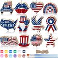 JellyArch 36 Pcs 4th of July Crafts Patriotic Wood Cutouts by JellyArch