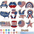 JellyArch 36 Pcs 4th of July Crafts Patriotic Wood Cutouts by JellyArch