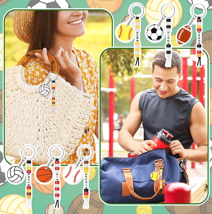 Suncalla 984 Pcs 24 Set Sport Keychain Making Kit DIY Basketball Football - Image 7