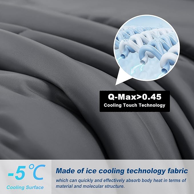 Cooling Comforter King Size, Double-Sided Cold Tech Fabric Quilted Bed - Image 2