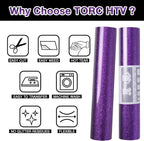 TORC Purple Glitter HTV Heat Transfer Vinyl Roll 12 inch x 20 ft Sparkly Iron - Image 4