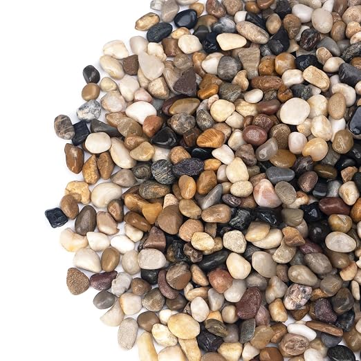 Pulovin 2.5 lbs Pebbles for Indoor Plants, 3/8" Plant Rocks for Pots Indoor by GardenSteward