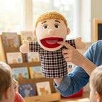 Family Hand Puppets for Kids, Includes Grandpa, Son - Image 4