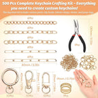 500Pcs Charms Lip Gloss Keychain Making Kit, DIY Craft Supplies - Image 3