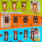 Aowplc 48 Pcs Make A Horse Sticker Sheets Mix and Match - Image 4