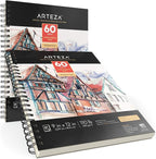 ARTEZA Mixed Media Sketchbook, 9x12 Inches – 2-Pack, 60 Spiral-Bound Sheets - Image 6