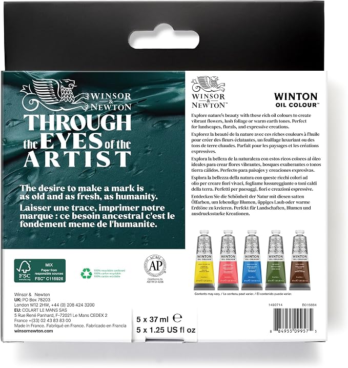 Winsor & Newton Winton Oil Color Paint Set, Botanicals, 5 x 37ml Tubes - Image 5