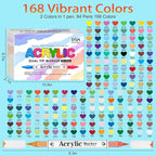 168 colors Acrylic Paint Markers, 84 Pack Direct Liquid Soft Brush acrylic - Image 5