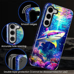 for Samsung Galaxy S23 Plus Case, Colorful Ocean Sharks Pattern Glossy 2 in 1 - Image 5