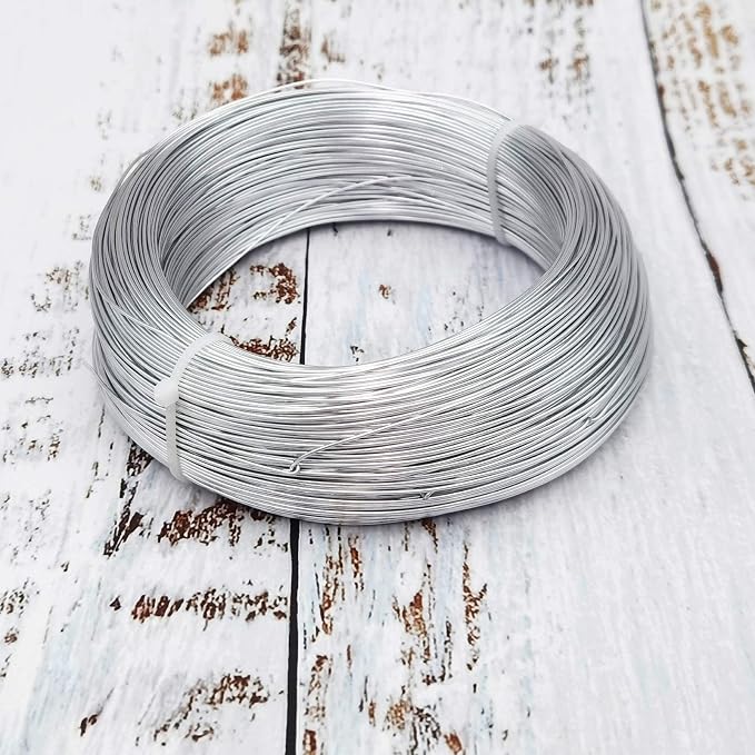 INSPIRELLE 20 Gauge 550 Feet Silver Aluminum Craft Wire Bendable Metal Wire - Image 2