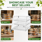 YBSVO 3-Tier Commercial Bakery Display Case | Countertop Pastry Showcase - Image 9