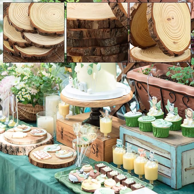 FSWCCK 6 Pack Nature Unfinished Round Wood Slices, 7-8 Inches Wooden Circle - Image 7