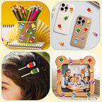 JUNEBRUSHS 80 Pcs Mini Resin Pencils, Back to School Resin Crayon Charms Mini - Image 5