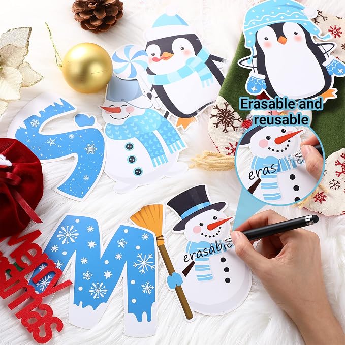 Outus 45 Pcs Winter Cutouts Snowflake Accents Paper Cutouts Name Tags Seasonal - Image 3