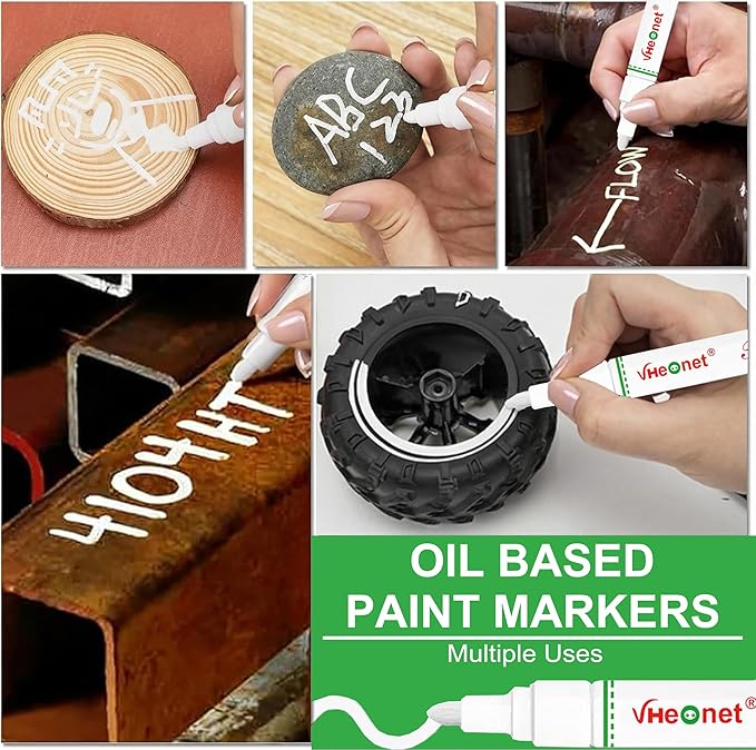 Paint Markers, 4 Colors Oil-Based Waterproof Quick Dry Permanent Paint Pens - Image 5