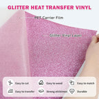 TUMIYA Pink Glitter Heat Transfer Vinyl HTV Roll - Image 3