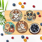 Clendo 8 PCS Coffee Dog Diamond Art Coaster Kits - Image 4