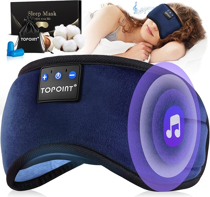 TOPOINT Sleep Headphones, Sleeping Headphones Bluetooth Sleep Mask - Image 8