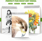 Soucolor 9x12 Sketch Book 2-Pack, 100 Sheets, Spiral Bound | 68lb acid-free - Image 6