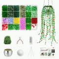 Beaded Plant Kit Green Glass Beads Flower Leaf Suncatcher Disco Ball Hanging by Juan%27s+Moment