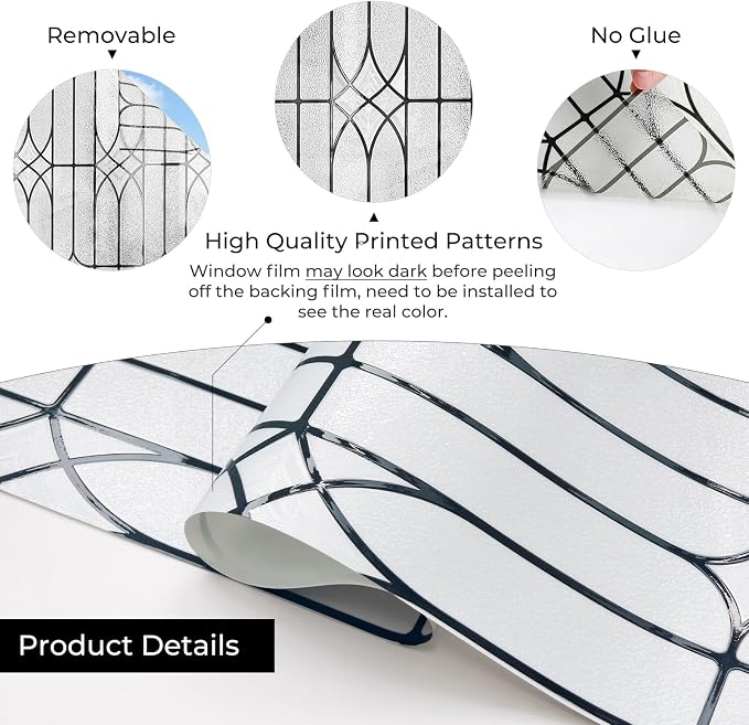 ADD.HERES Window Privacy Film, Stained Glass Decorative Static Cling, Removable - Image 3