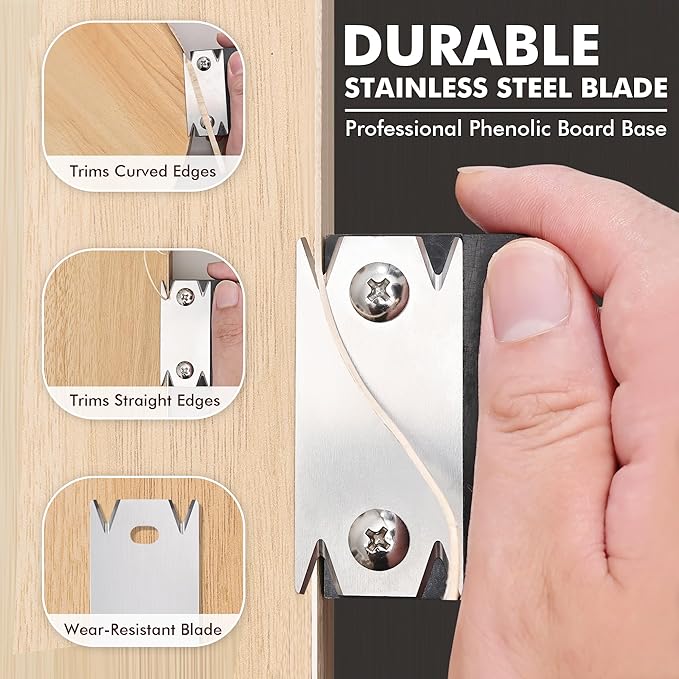 NECAMOCU 4PCS Edge Banding Trimmer Replacement Blades | Premium Stainless Steel - Image 4