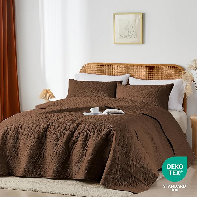 akkialla King/Cal King Size Quilt Bedding Set, Modern Style Geometric Pattern - Image 2