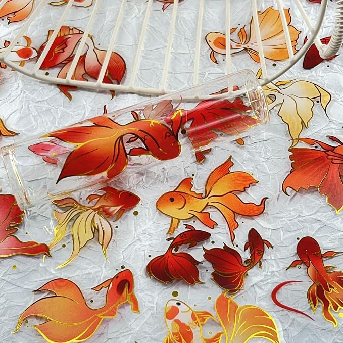 50Pcs Gold Fish Stickers for Scrapbooking Journaling Junk Journal Scrapbook - Image 3