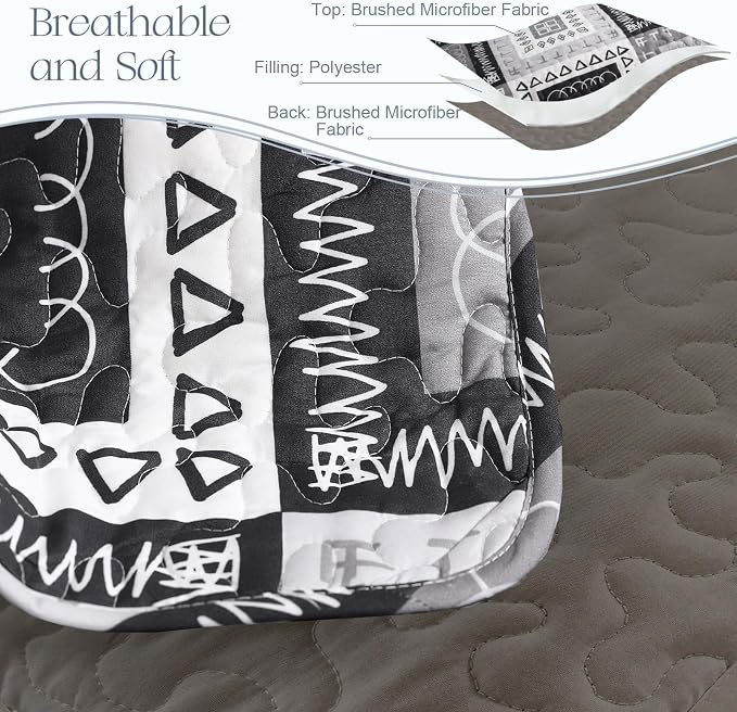 Exclusivo Mezcla Reversible Boho Quilts Queen Size - Image 4