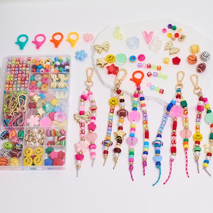MYCUTEY DIY Keychain Making Kit-Beaded Keychain＆Bag Charm Craft Supplies - Image 7