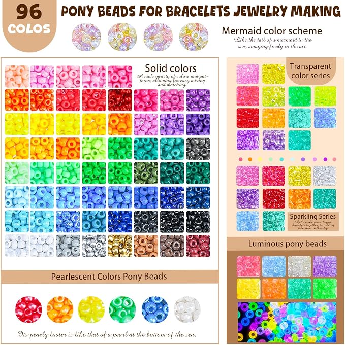 4500Pcs Pony Beads Bracelet Making Kit, 6 Boxes - Image 5