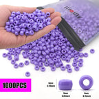 1000Pcs Pony Beads Bracelet 9mm Purple Plastic Barrel Pony Beads - Image 2