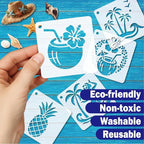 Hawaii Stencils 4in 50pcs Paint Template Reusable Plastic Templates DIY Crafts - Image 3