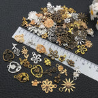 WOCRAFT 100pcs Flowers Charms for Jewelry Making Assorted Jewelry Bangle - Image 3