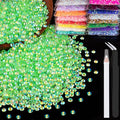4000pcs 4mm Resin Rhinestones Bulk, Transparent Grass Green AB Flatback Round by BELLEBOOST