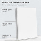PHOENIX Large Stretched Canvas for Painting 14x18 Inch/7 Value Pack, 8 Oz - Image 3