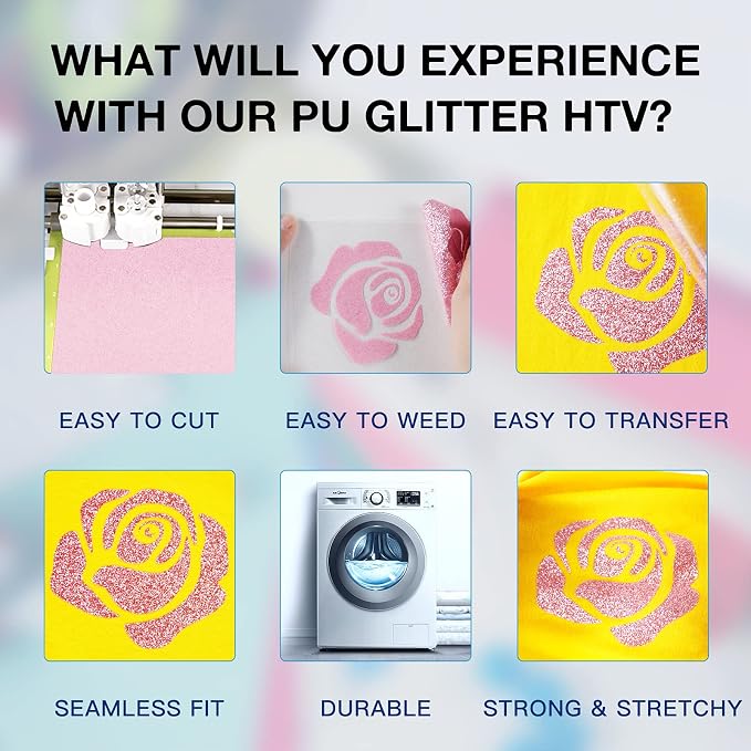 HTVRONT Glitter HTV Vinyl - Image 3