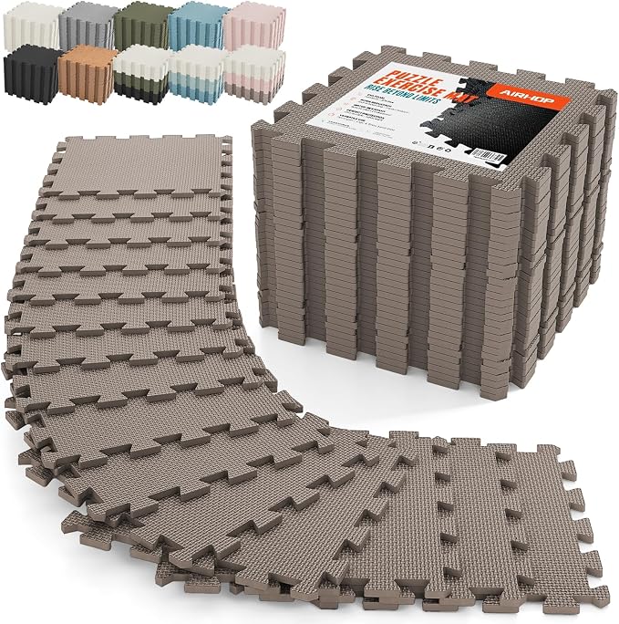 AIRHOP 18 PCS Gym Floor Mat, EVA Foam Puzzle Gym Mat, High-Density Interlocking by Airhop