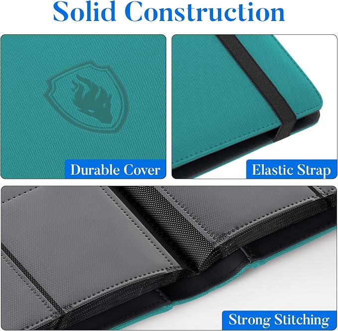 Premium 9 Pocket Card Binder for 540 Cards, Fabmaker PU Cover Trading Card - Image 2