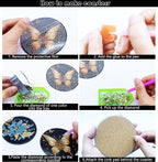 8pcs Flower Diamond Painting Coasters Kits - Image 3