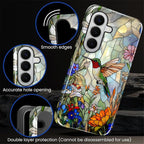 for Samsung Galaxy S26+ Case, Hummingbird Wildflower Stained Glass Pattern - Image 2