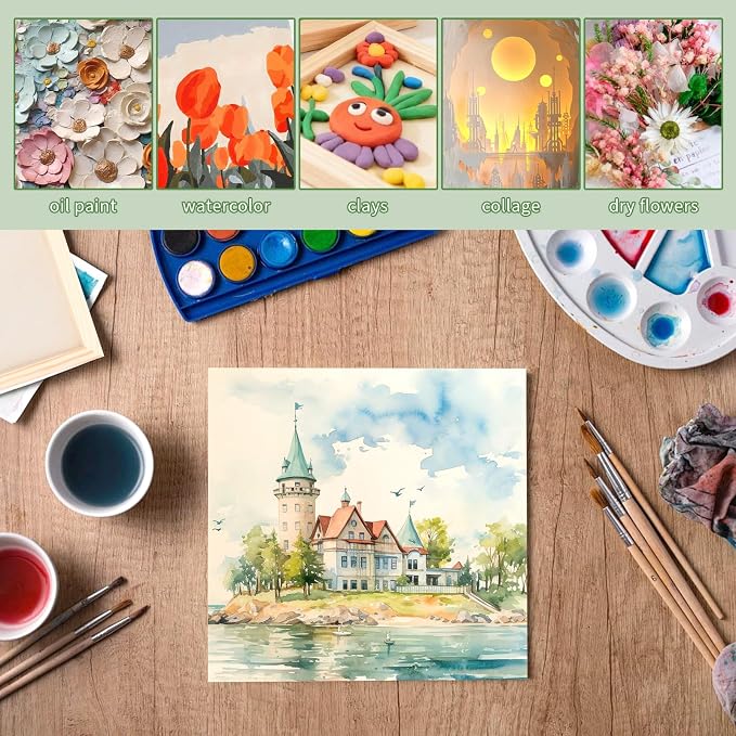 FSWCCK 2 Pack 14 x 14 inch Wood Panel Boards, Unfinished Wood Canvas Panels - Image 5