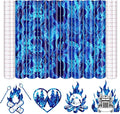 Tintnut Flame Pattern Permanent Vinyl 8 Pcs 12x10in Blue Adhesive Vinyl | by Tintnut
