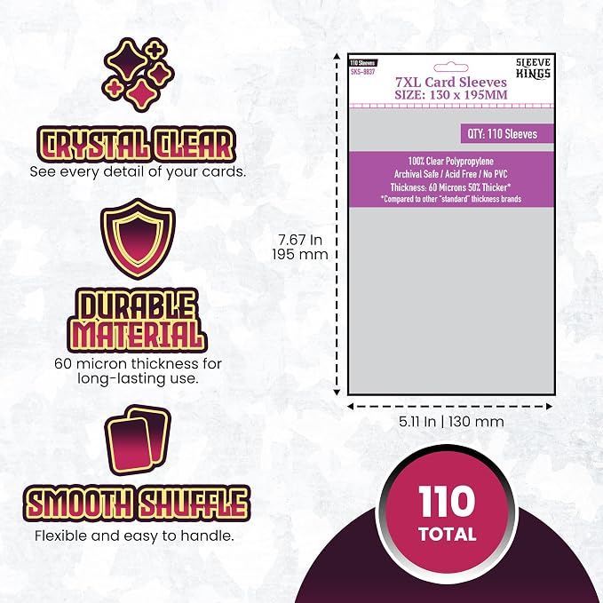 Sleeve Kings Standard Card Sleeves – 110 Count, XXL Size, Compatible - Image 4